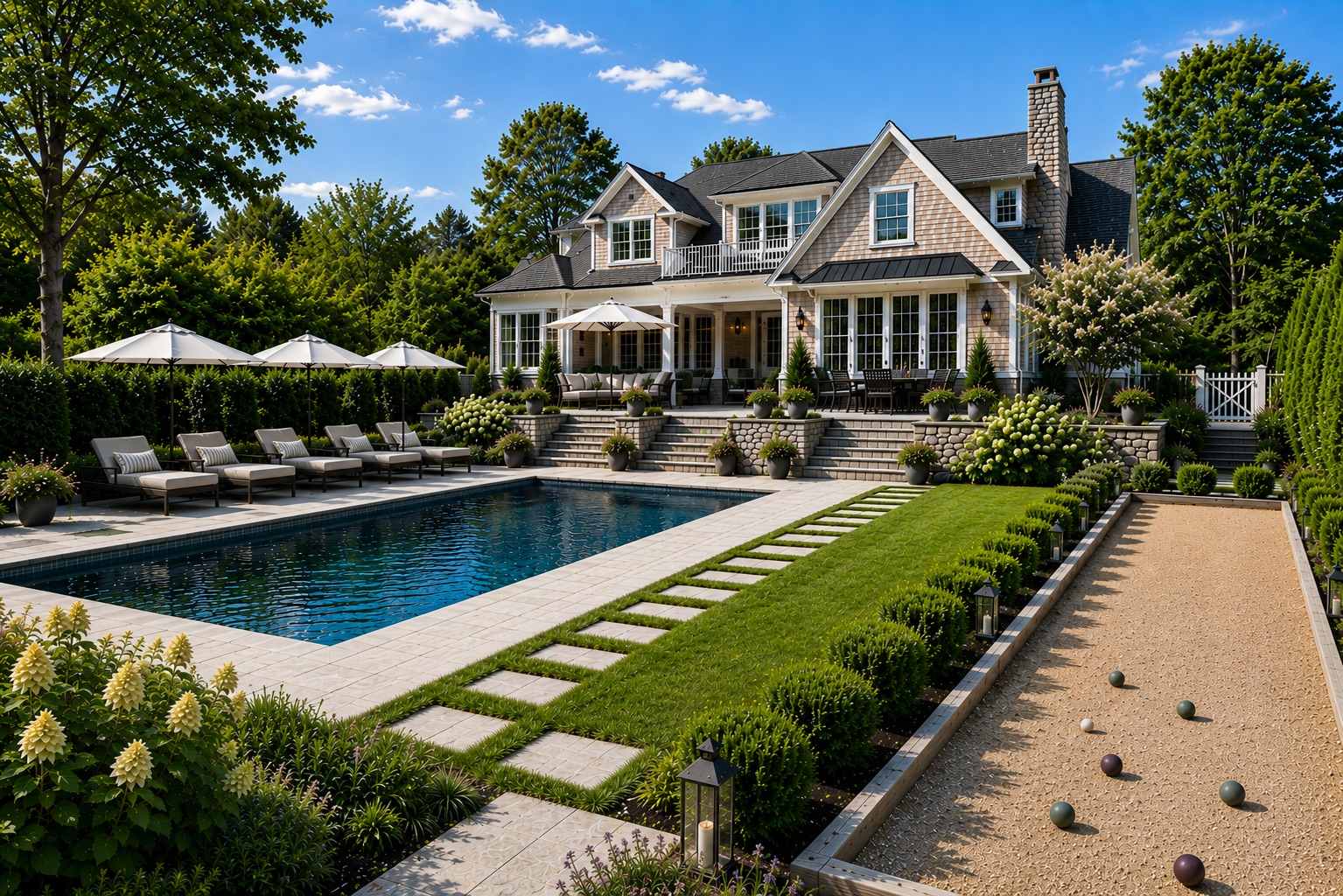 Luxury coastal Connecticut home with pool and grounds
